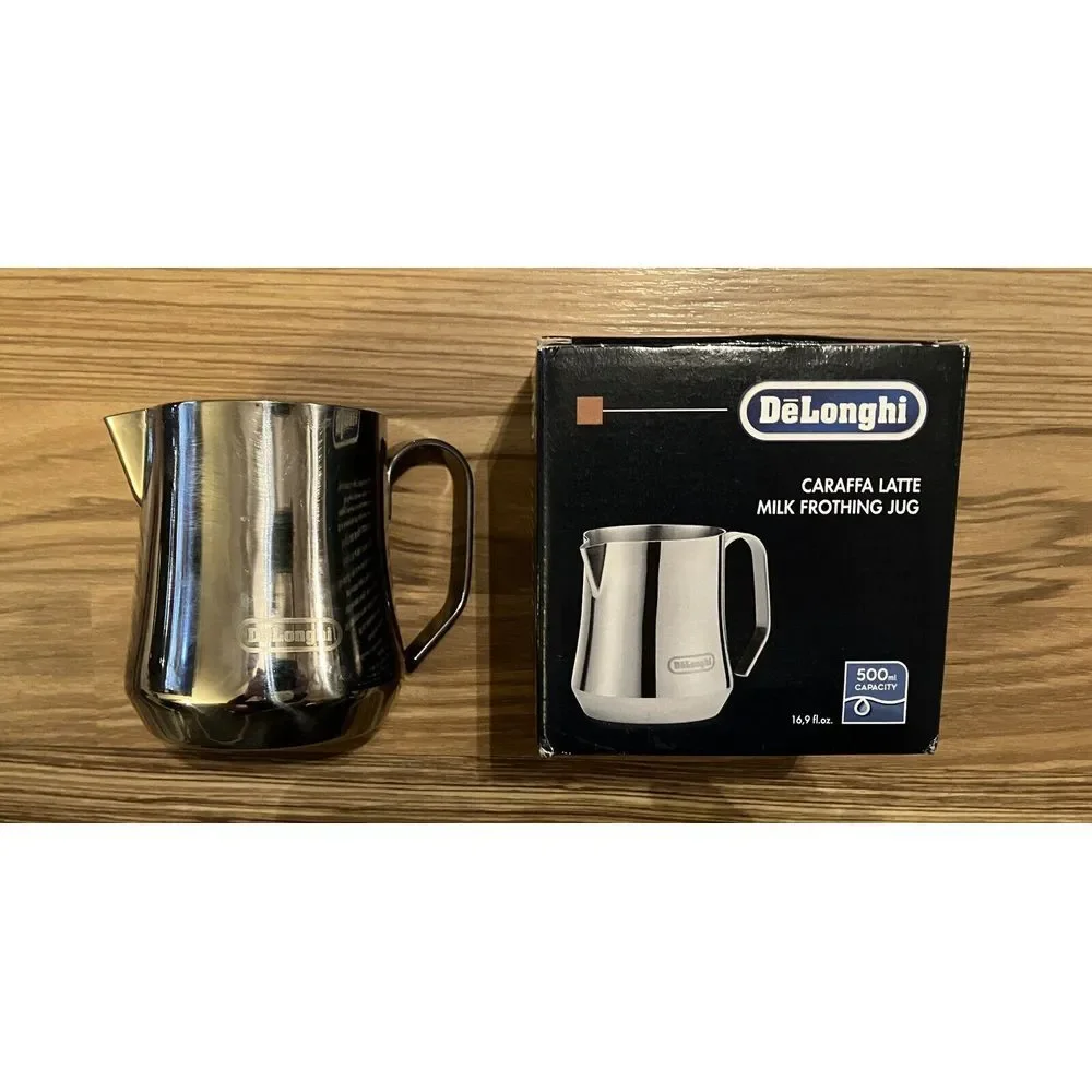 DeLonghi‎ Kettle Jug Mounts Milk Stainless Steel Polished 16.9oz with Handle